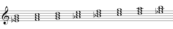 Diatonic chords step two: write the triads
