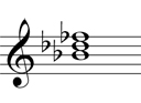 The pitches of a B flat major triad